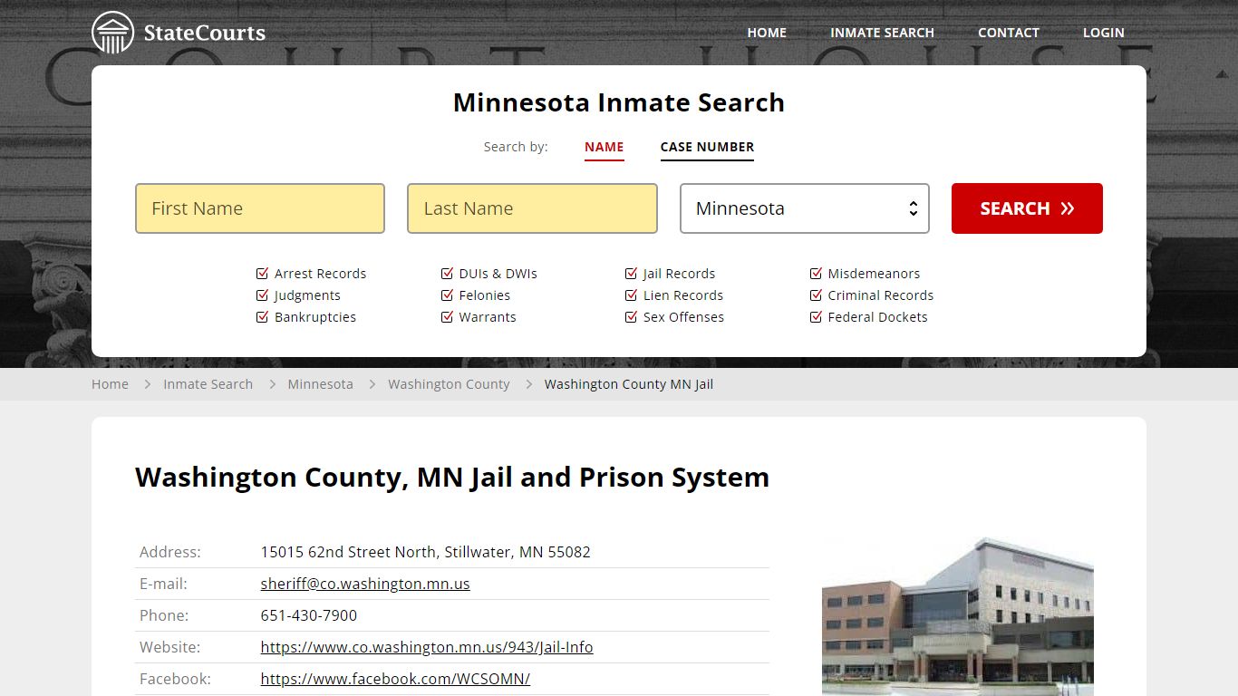 Washington County, MN Jail and Prison System - State Courts