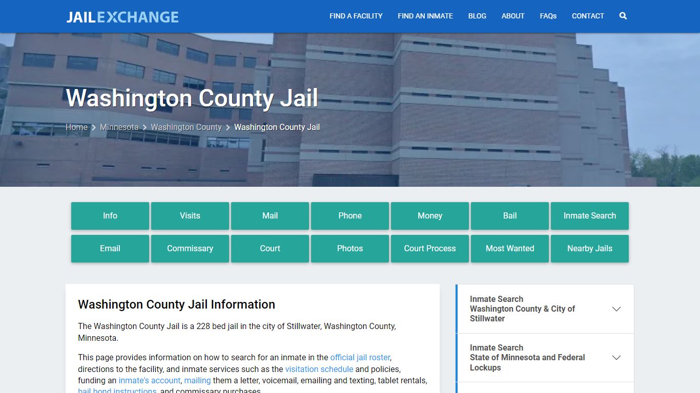 Washington County Jail, MN Inmate Search, Information